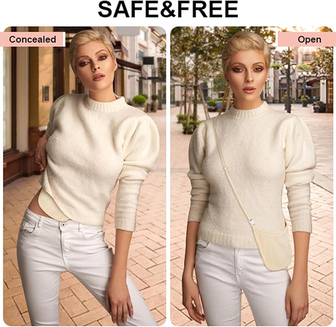 Hidden Wallet Travel Hidden Wallet Under Clothes Undergarment Crossbody Secert Body Pouch for Passport Money & Valuables(Fleshcolor)