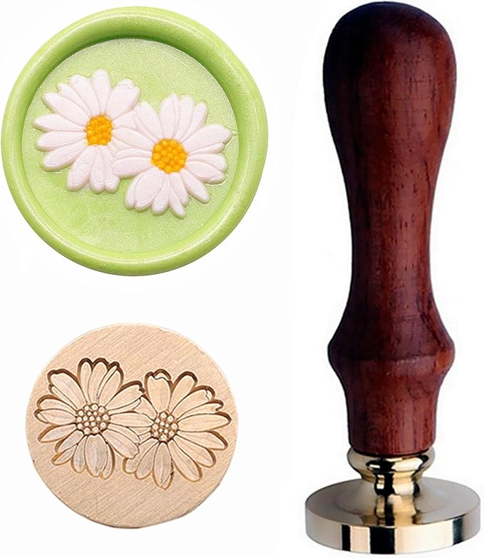 JUPPE 6Pcs Flower Series Wax Seal Stamp Set, Flower Wax Seal Sealing Wax Plant Leaf Wax Stamp Wedding Birthday Party Invitation Sealing Stamp Set (6Pcs Set)