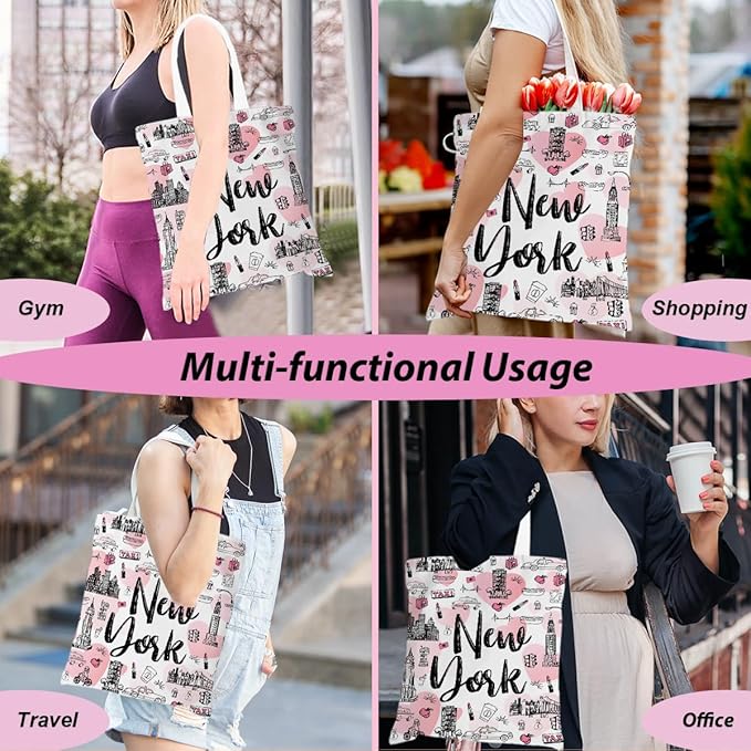 Jeilink New York Souvenirs and Gifts Beach Weekender Tote Travel Reusable Grocery Bags Girls Trip