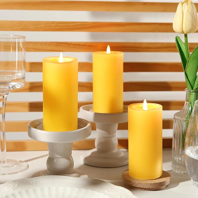 Natural Beeswax Pillar Candles,140 Hours Long Burning Pure Beeswax Candles Bulk,Unscented Bees Wax Candle for Home,Prayer,Dripless Smokeless Organic 100% Pillar Candles 2x4in-4pack