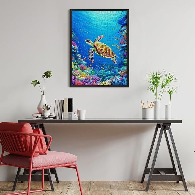 Jigsaw Puzzles for Adults 500 Piece - Sea Turtle Wooden Puzzle，Puzzle Games， Stress Relief Games，Funny Puzzles，Unique Gifts for Wall Art ，Family Puzzles，Educational Games