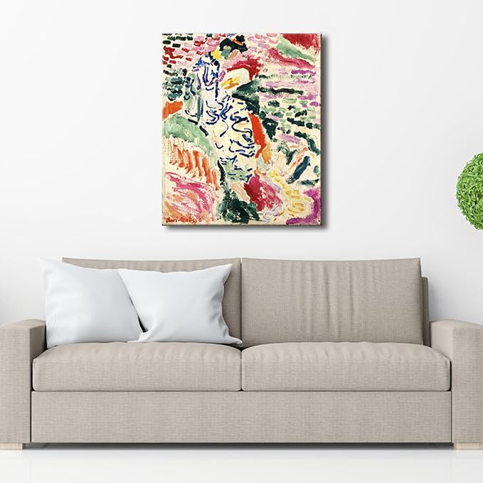 Wieco Art Canvas Prints Wall Art Woman Beside the Water 1905 by Henri Mattise Abstract Colorful Art Matisse Posters Canvas Prints for Wall and Home Office Decorations