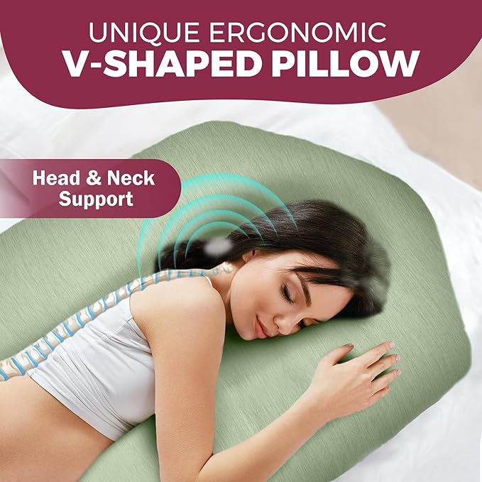 PILLANI Pregnancy Pillows for Sleeping - V C U Shaped Full Body Pillow with Removable Cover, 57inch Cooling Maternity Pillow for Pregnant Women, Support for Back Belly Legs Hip - Pregnancy Must Haves