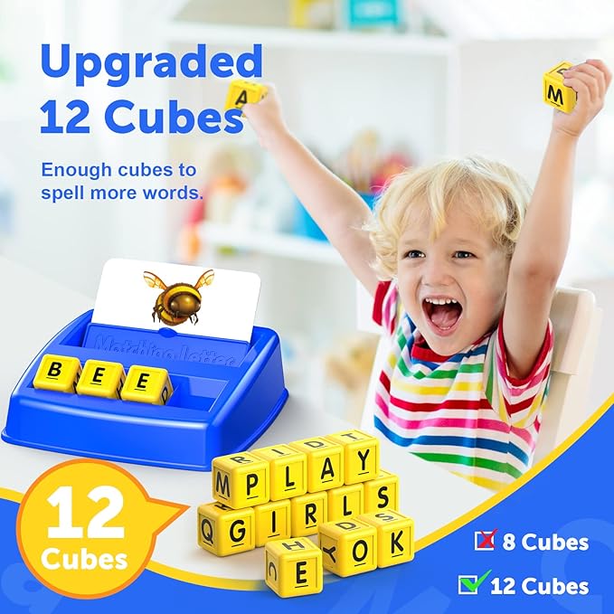 Educational Toys for 3 4 5 Year Old for Toddlers 2-4 Year Matching Letter Games for 3-5 Montessori Toys for Kids Toy for Ages 2-4 4-6 Birthday Halloween Christmas Easter Gifts for 3-5 Year Old