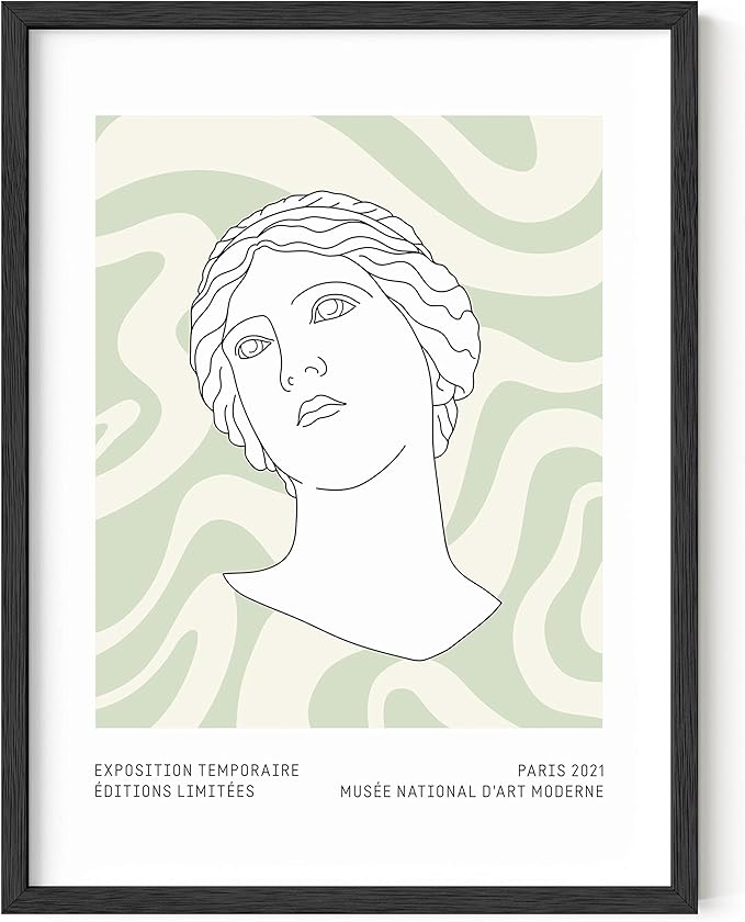 HAUS AND HUES Green Aesthetic Posters, Sage Green Wall Art, Danish Pastel Room Decor, Geometric Print (Unframed, 12x16)