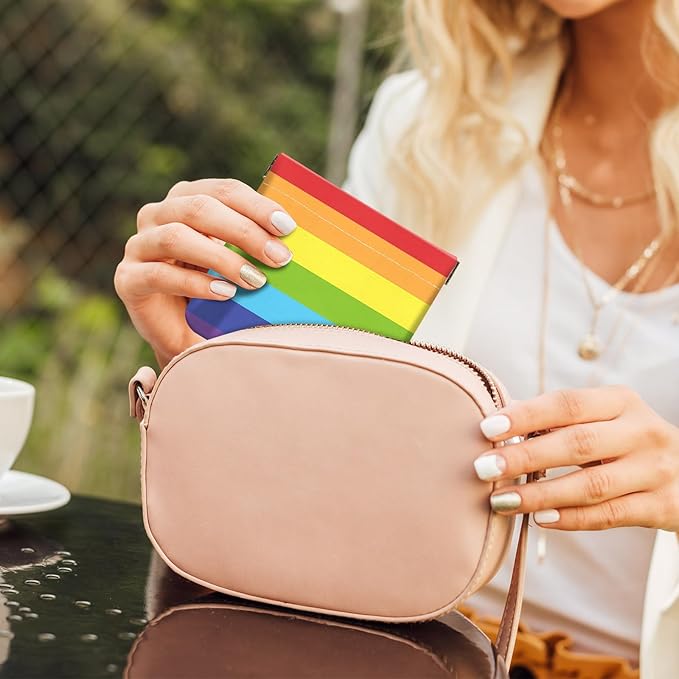2PcsPU Leather Small Squeeze Coin Purse Pouch Mini coin Bag Unique And Cute Wallet Cosmetic Bags Change Bag For Women Girls Men Rainbow Pattern