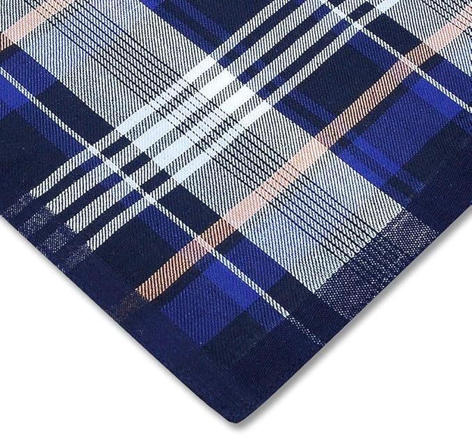 Zenssia Soft Men's Cotton Handkerchiefs with Assorted Color 6 Piece Gift Set