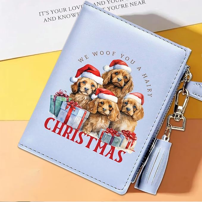GEEAD Custom Design Small Wallets for Women Bifold Slim Coin Purse Zipper ID Card Holder for Christmas