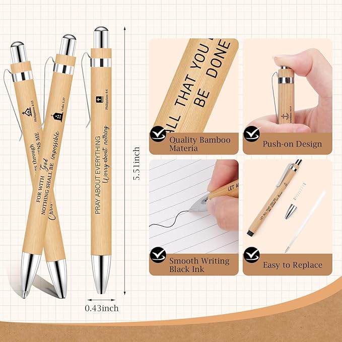 NEOACT 150 Pcs/50 Set Christian Gifts Bulk,Spiral Notebook with Bible Ballpoint Pen and Christian Bookmark,Prayer Journal Christmas Gifts for Staffs Coworkers Teachers Church Members & Pastor