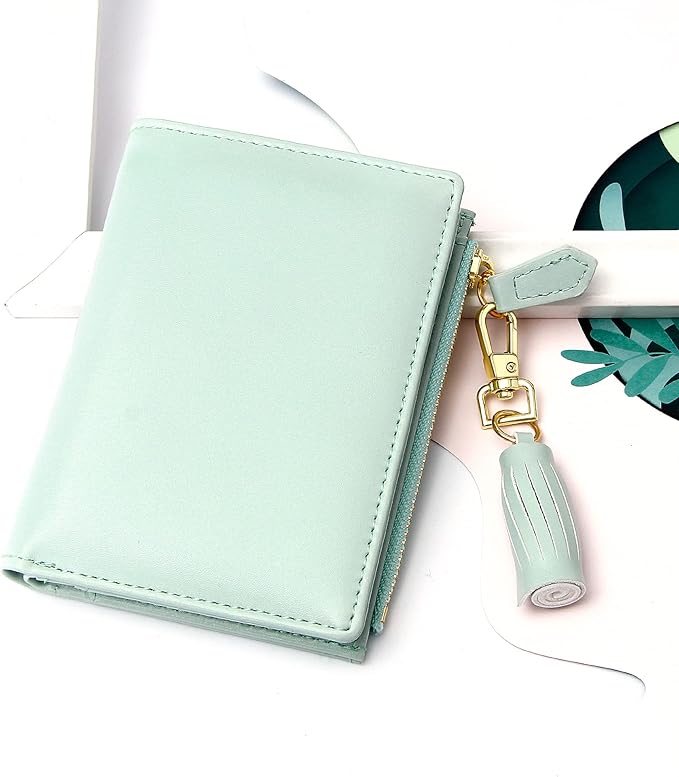GEEAD Small Wallets for Women Bifold Slim Coin Purse Zipper ID Card Holder