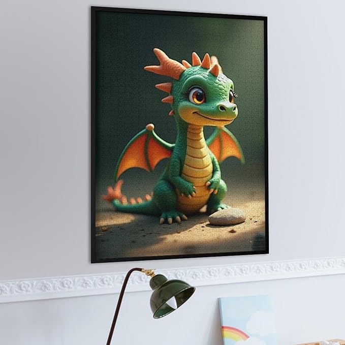 Wooden Puzzle - Green Dragon Jigsaw Puzzles，Wooden Puzzles for Adults 1000 Pieces Challenge Puzzles，Educational Games，Family Puzzles，Unique Gifts for Wall Art