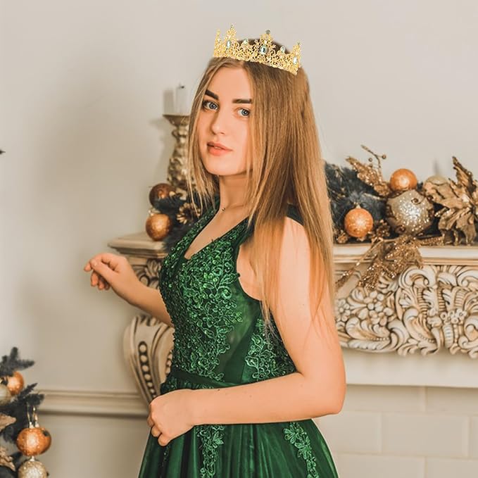 Didder Green Gold Princess Tiaras and Crowns for Women and Girls Birthday Tiara Crown Halloween Costume Party Prom