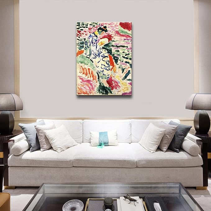 Wieco Art Canvas Prints Wall Art Woman Beside the Water 1905 by Henri Mattise Abstract Colorful Art Matisse Posters Canvas Prints for Wall and Home Office Decorations