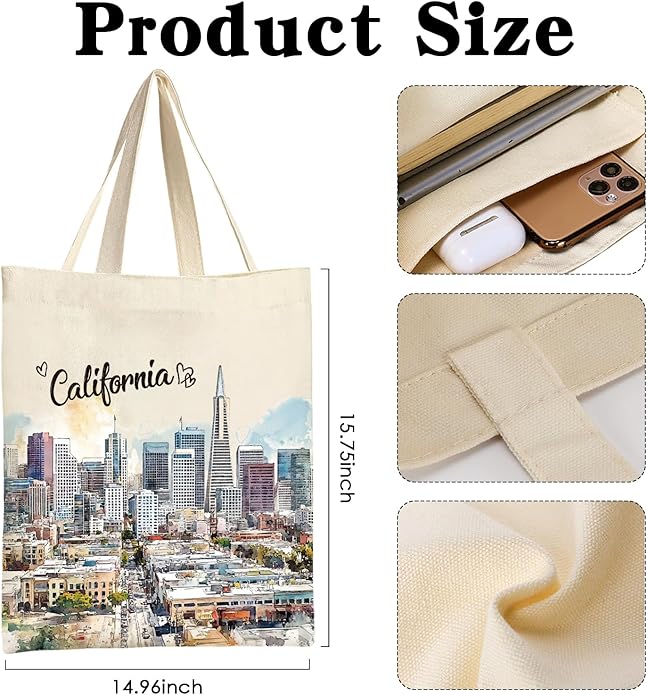 Canvas Tote Bag Gift - Funny Reusable Cloth Bags Vintage Totes Gifts for Women Shopping Grocery Lover Books Reader