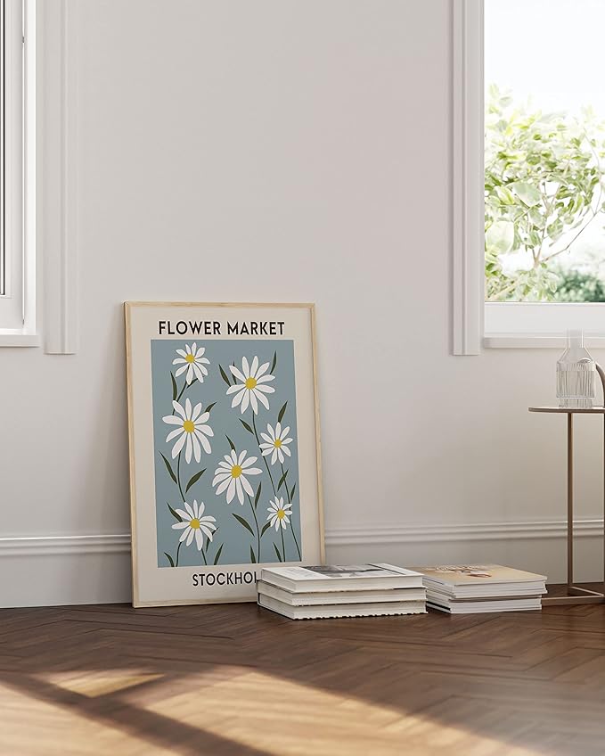 HAUS AND HUES Flower Market Poster, Danish Pastel Wall Art, Floral Prints and Posters, Aesthetic Pastel Room Decor (Unframed, 24" x 36")