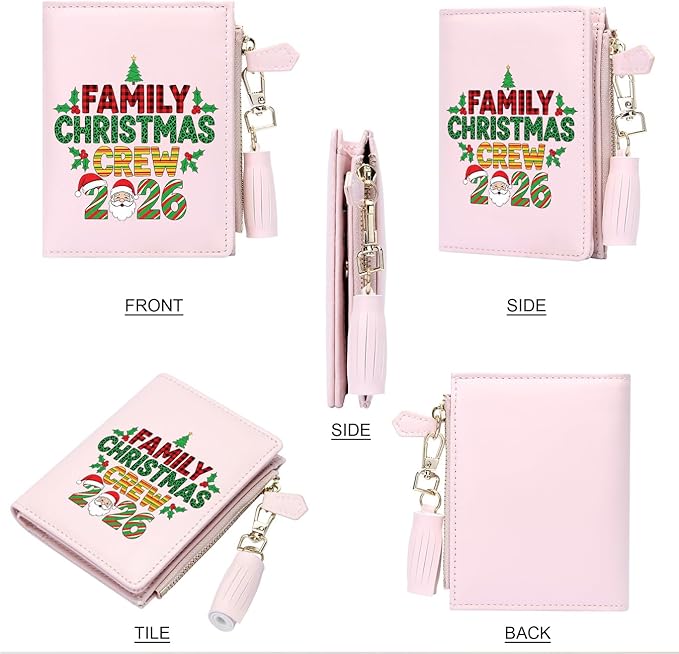 GEEAD Custom Design Small Wallets for Women Bifold Slim Coin Purse Zipper ID Card Holder for Christmas