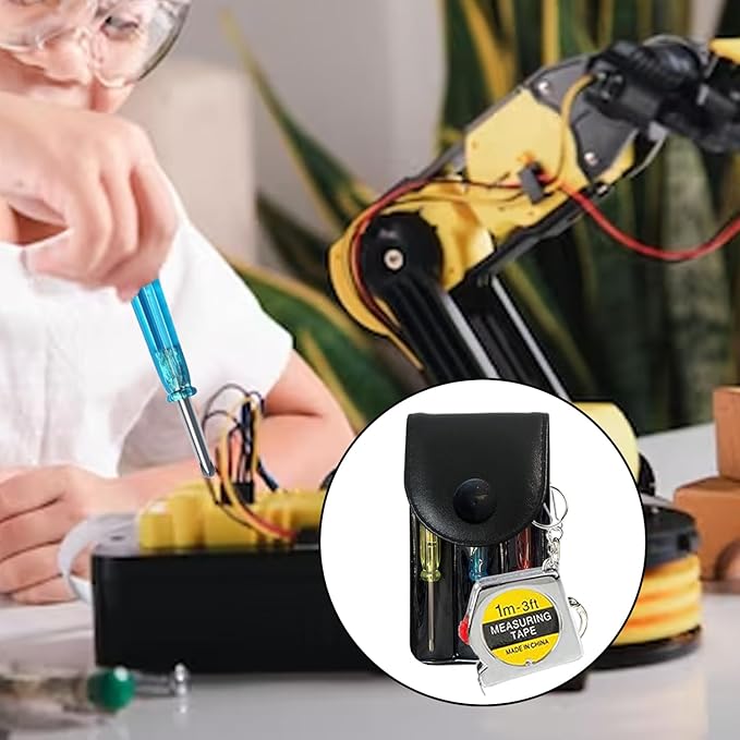 Mini Screwdriver Keychain Tape Measure Keychains Set Retractable Keychain Tape Measure Mini Screwdrivers in Pouch Keychain for Birthday Party Favors and Daily Use, 1 m/ 3 ft (48 Pcs)