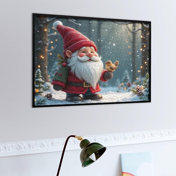 Wooden Puzzle - Vintage Christmas Gnome Wooden Puzzles for Adults 500 Pieces Challenge Puzzles，Educational Games，Family Puzzles，Unique Gifts for Wall Art ，Funny Puzzles