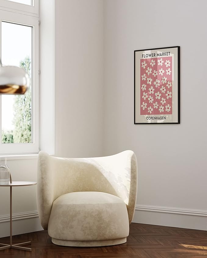HAUS AND HUES Flower Market Poster, Danish Pastel Floral Wall Art, Aesthetic Flower Prints, Pastel Room Decor (Unframed, 24" x 36")