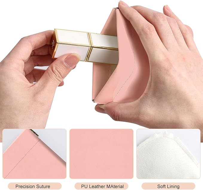 2Pcs PU Leather Small Squeeze Coin Purse Pouch Mini coin Bag Unique And Cute Wallet Cosmetic Bags Change Bag For Women Girls Men （Pink