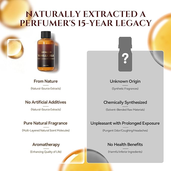 AROMADD Vanilla Silk Diffuser Oil Inspired by Luxury Hotel Scent 3.38 Fl Oz (100ml), Aroma Diffuser & Hotel Fragrance Diffuser Oil, Essential Oil Diffuser for Aromatherapy, Long-Lasting