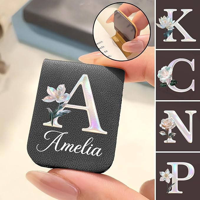 callie Personalized Magnet Bookmark Clips - Custom Name & Birth Flower, Magnetic Book Page Marks for Reading, Gifts for Women Men Book Lovers