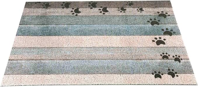 Darkyazi 23.6" x 35.4" Colorful Doormats Entrance Front Door Rug Funny Outdoors/Indoor/Bathroom/Kitchen/Bedroom/Entryway Floor Mats，Non-Slip Polyvinyl Chloride (Dog Paw Print-Water Green)