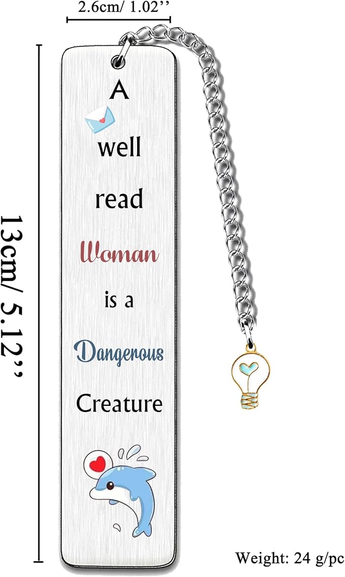 Bookmarks Women Friend Daughter Wife Mum Girlfriend Sister Families Graduation Bookmark Appreciate Birthday Go to University Present Christmas Keepsakes A Well Read Woman is A Dangerous Creature