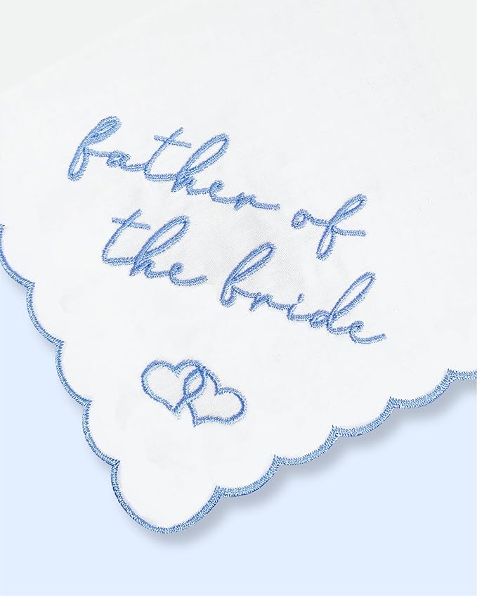 Bride Squad Wedding Handkerchief | Gifts for Mother Of The Bride & Mother Of The Groom | Something Blue for the Wedding Day