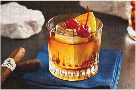 Old Fashioned Cocktail - 1000 Piece Jigsaw Puzzles for Adults，Stress Relieving Game Props Positive Thinking Puzzles Party Entertainment Puzzles for Adults and Teens Toy