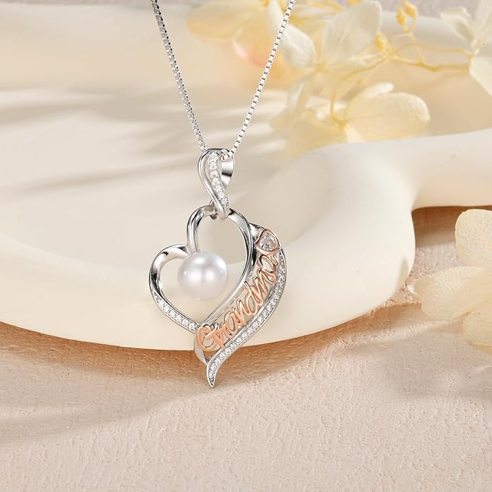 Mothers Day Gifts for Mom -Grandma Mom from Daughter Son, Gifts for Wife Nana Mother Birthday-Christmas Day for Women Her Jewelry Gift, Pearl Necklaces