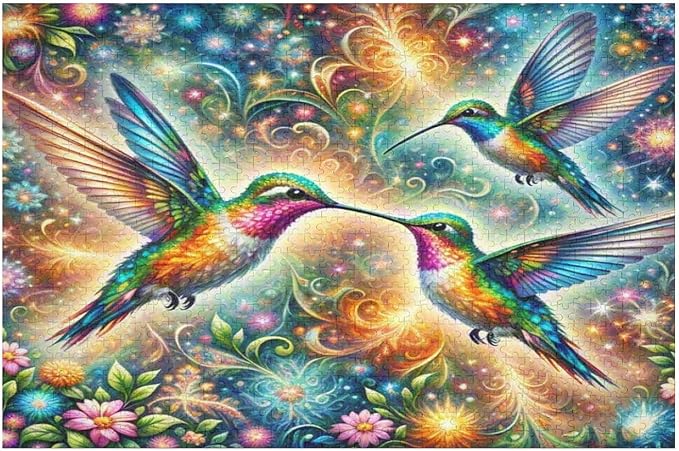 Mandala Hummingbirds - 1000 Piece Jigsaw Puzzles for Adults，Stress Relieving Game Props Positive Thinking Puzzles Party Entertainment Puzzles for Adults and Teens Toy