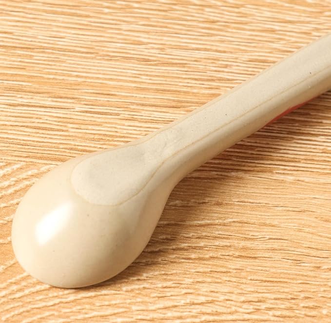 4-PCS hand-painted ceramic afternoon tea and coffee stirring spoon set, long-handled dessert spoons, handcrafted ceramic spoons, coffee spoons, teaspoons, size 4.9*1.3in (12.5*3.5cm) (Round handle)