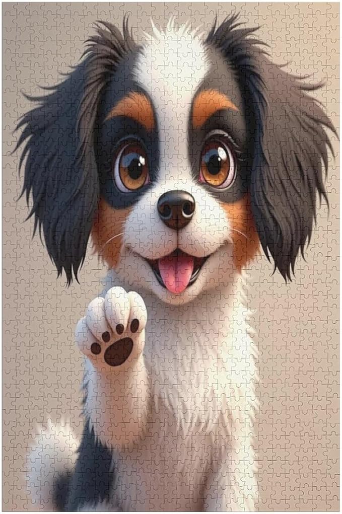 Jigsaw Puzzles for Adults 1000 Piece - Cavalier King Charles Spaniel Wooden Puzzles, Educational Games，Challenge Puzzles Puzzle Games, Stress Relief Games