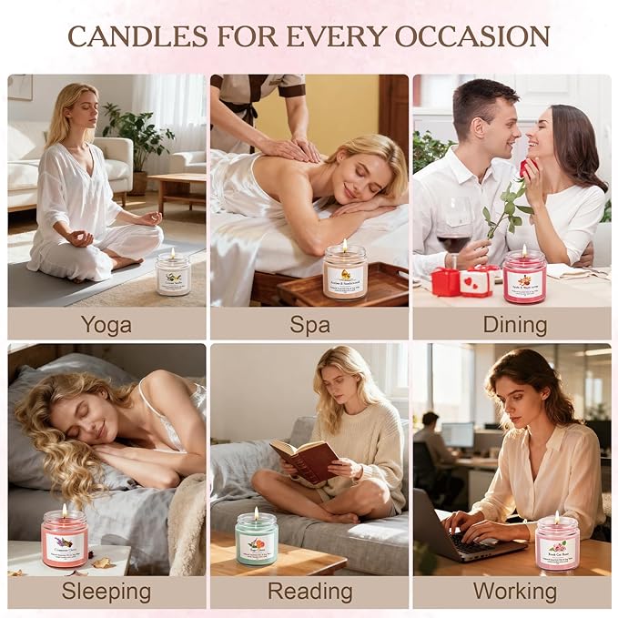 9 Pack Candles Gift for Women Aromatherapy Candles for Home Scented 36 oz 300 Hour Long Lasting Candles Gifts Set, Mothers Day Gifts, Birthday, Valentine, Christmas, Anniversary Holiday Home Decor