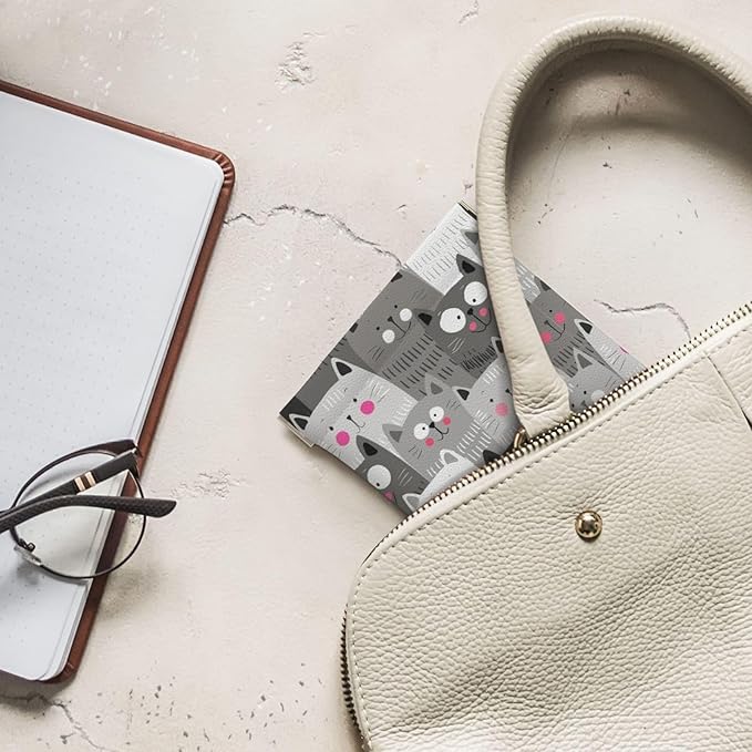 Coin Purse Cat Pattern Leather Squeeze Coin Purse Mini Pouch Change Wallet Bag Gifts for Women Kids Girls Key Holder