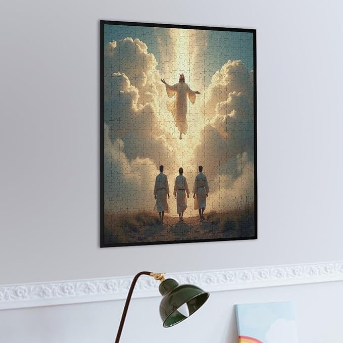 Christian Faith, Jesus Wooden Puzzle 500 Pieces Jigsaw Puzzles for Adults Puzzle Educational Toys Challenging Fun Games Gifts for Elders Kids Family and Friends