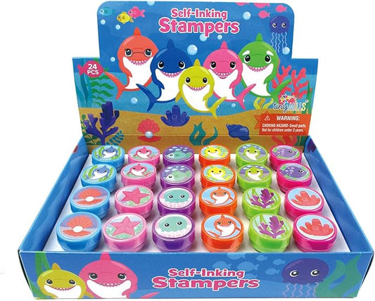 TINYMILLS 24 Pcs Shark Family Stampers for Kids