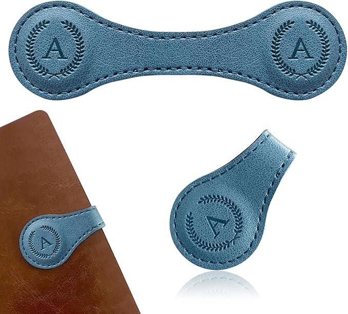 Handmade Personalized Leather Magnetic Bookmark - Custom Initial Letter Design with 26 Alphabet Choices - Durable Bookmark for Readers, Book Lovers, Women & Kids