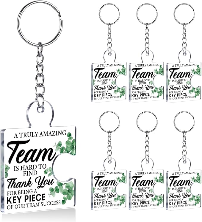 Team Appreciation Gifts for Employee Coworker Staff Bulk, Teamwork Thank You Gift Set Puzzle Piece Acrylic Keychains