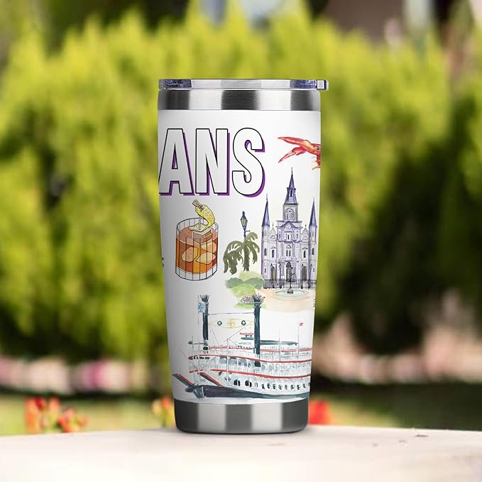 City Tumbler for City Lover,20oz Double Wall Vacuum Insulated Stainless Steel Coffee Cups (New orleans)