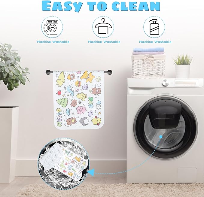 Baby Bath Mat for Tub Non Slip Kids Bathtub Mat Extra Long 40X16 Inch Toddler Bath Tub Shower Mat Anti Slip with Suction Cups & Drain Holes, Machine Washable (Cartoon)