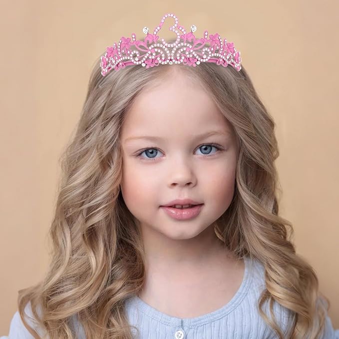 YARIEW Birthday Decorations Glitter Sash and Crown Kit Sparkle Birthday Tiara Crown and Sash Party Outfit Accessory