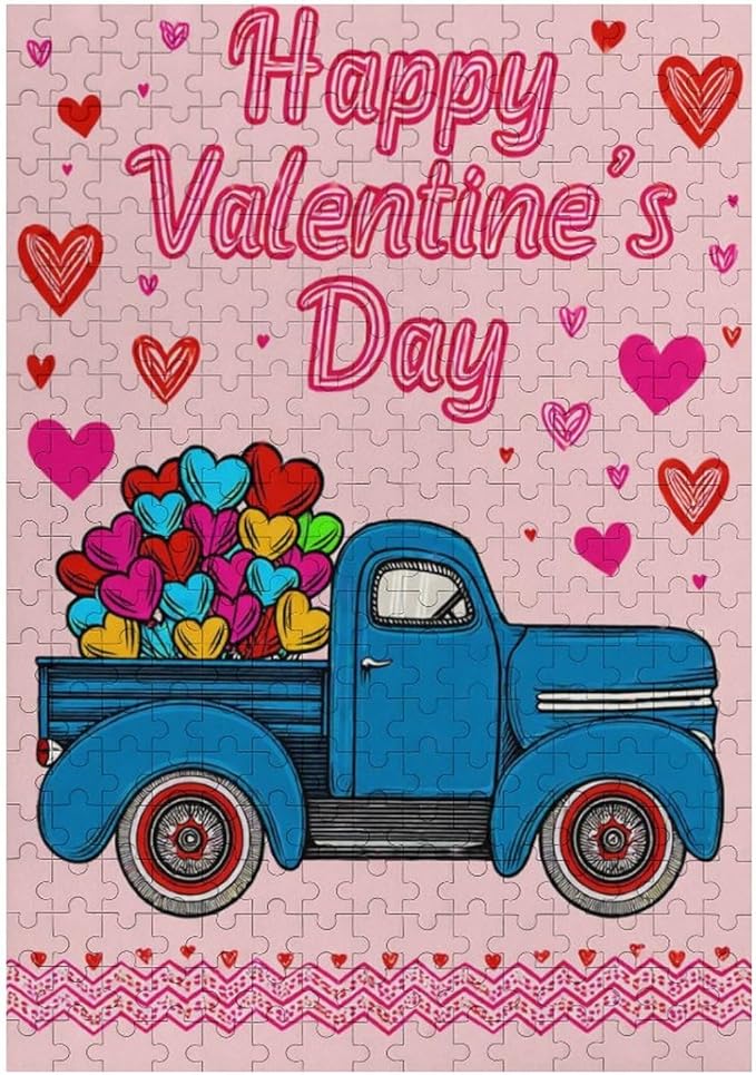 Wooden Puzzle - Happy Valentine's Day Jigsaw Puzzles，Wooden Puzzles for Adults 300 Pieces Challenge Puzzles，Educational Games，Family Puzzles，Unique Gifts for Wall Art