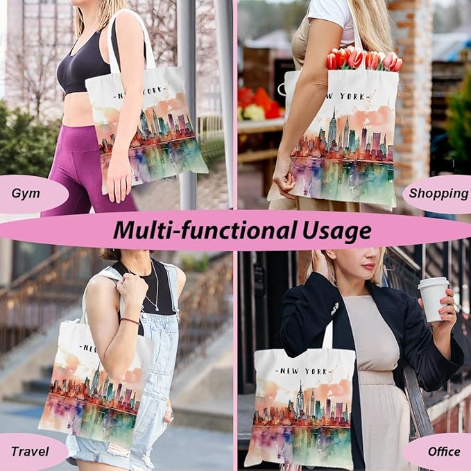 Jeilink New York Souvenirs and Gifts Beach Weekender Tote Travel Reusable Grocery Bags Girls Trip