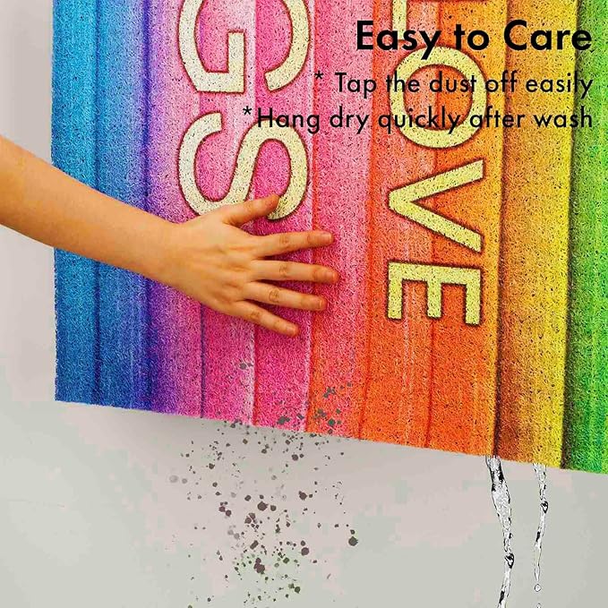 Darkyazi 23.6" x 35.4" Colorful Doormats Entrance Front Door Rug Funny Outdoors/Indoor/Bathroom/Kitchen/Bedroom/Entryway Floor Mats，Non-Slip Polyvinyl Chloride (Must Love Dogs-1)