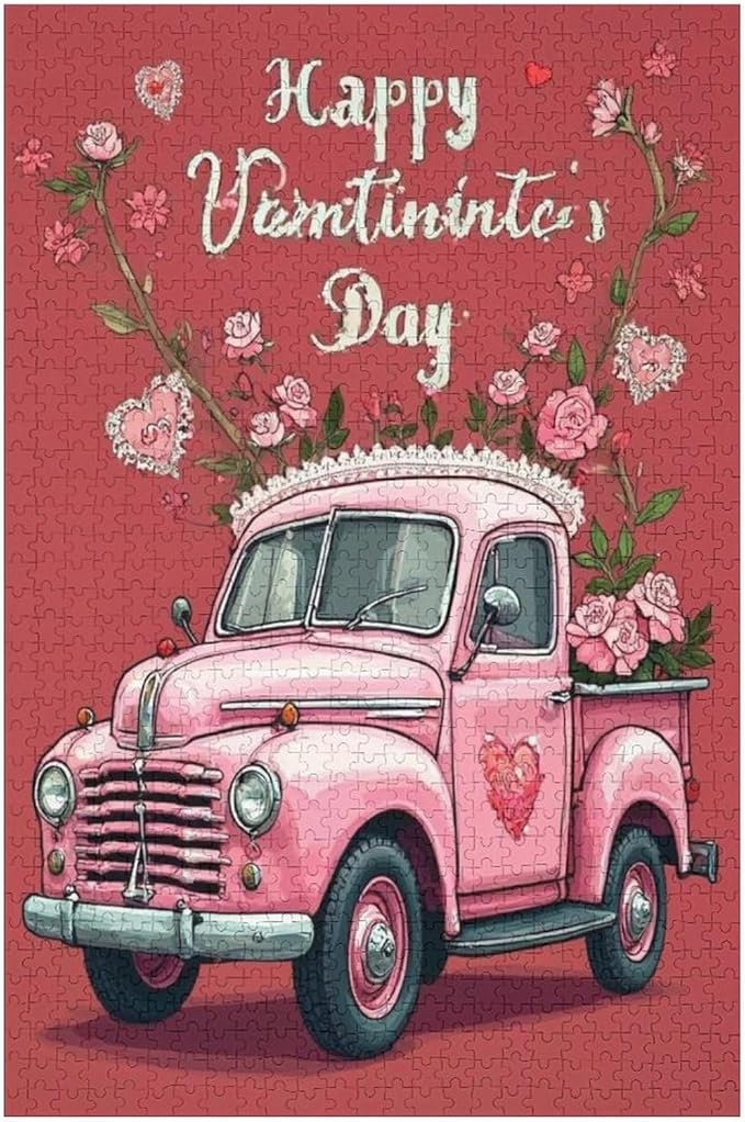 Jigsaw Puzzles for Adults 1000 Piece - Happy Valentine's Day Wooden Puzzle，Puzzle Games， Stress Relief Games，Funny Puzzles，Unique Gifts for Wall Art ，Family Puzzles，Educational Games