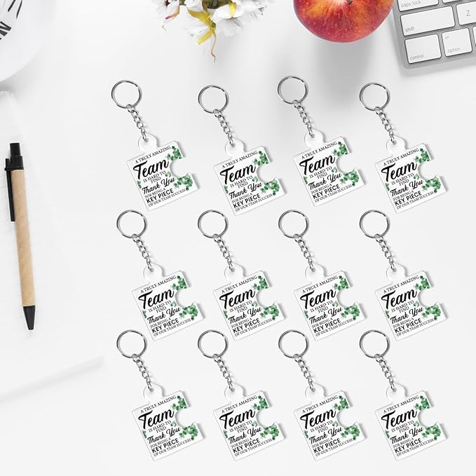 Team Appreciation Gifts for Employee Coworker Staff Bulk, Teamwork Thank You Gift Set Puzzle Piece Acrylic Keychains