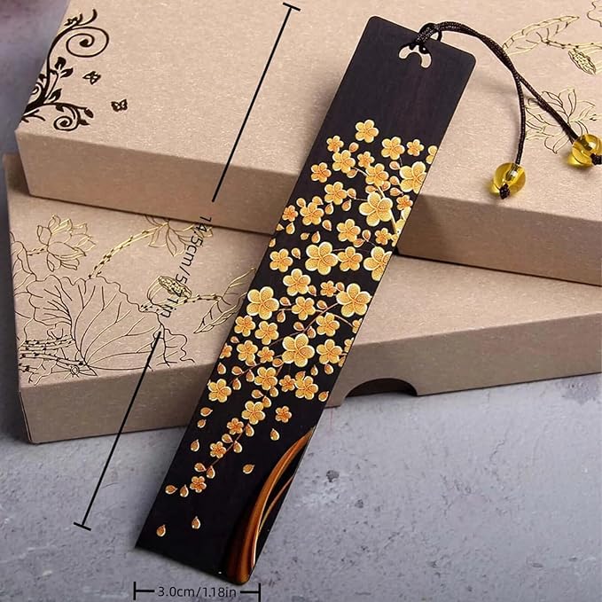 2pcs Wooden Bookmark,5.71"x1.18" Wooden Reading Marker for Reading Book Lovers Birthday Present, Lightweight Page Markers Unique Gift for Men Women Students Teachers