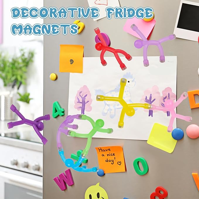 30Pcs Magnet Men, Refrigerator Magnetic Man, Fun Humanoid Magnet Fidget Travel Toys for Kids, Magnetic People Guys for Fridge, Locker, Whiteboard Decorative Gifts, 20Pcs Transparent+10Pcs Solid